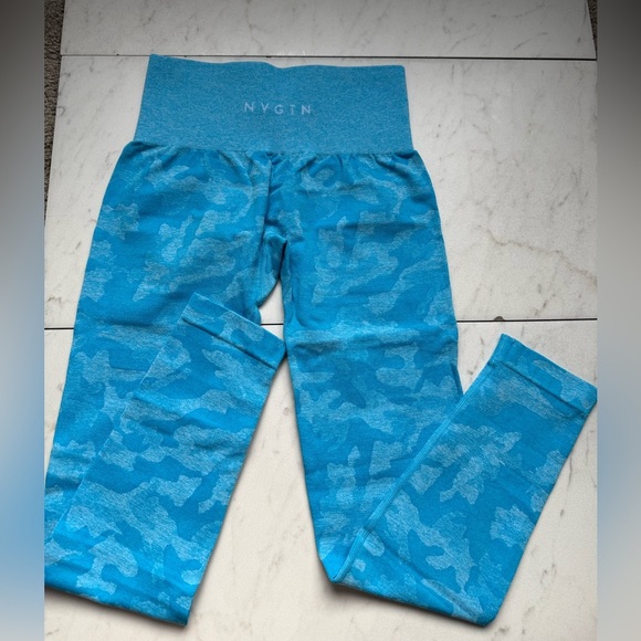 NVGTN Pants - NVGTN 🐬🐬 Blue Camo High Waisted Leggings; size small